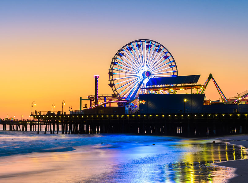 Our audio visual services in Santa Monica light up the pier.